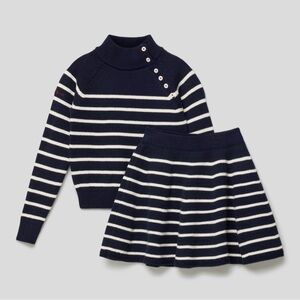 Ralph Lauren Navy and White Striped Knit Top